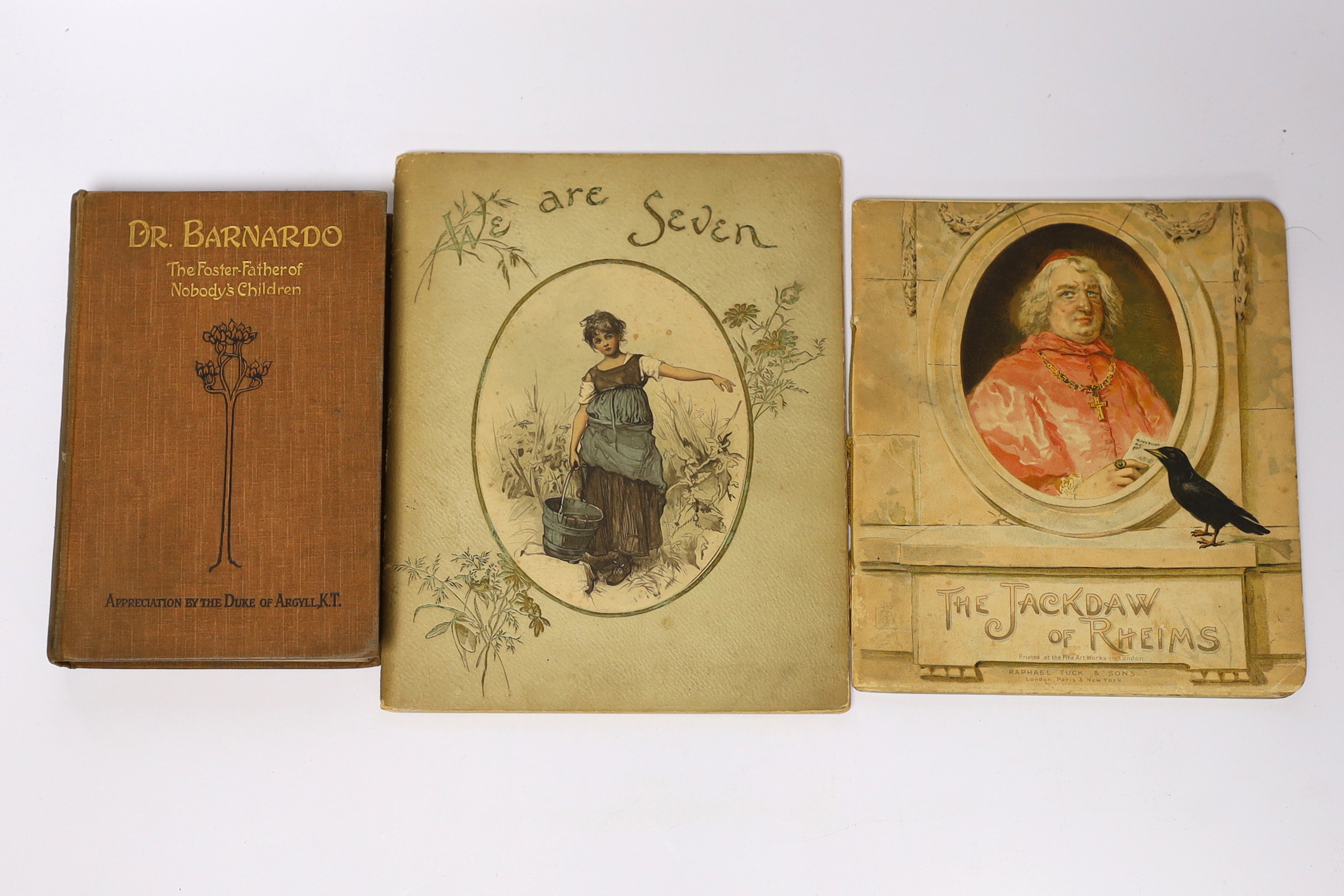 Dulac, Edmund - Edmund Dulac's Picture Book for the French Red Cross. decorated title, 19 coloured and mounted plates within coloured borders and a mounted photo. of the artist; publisher's pictorial cloth, 4to.(?1915)